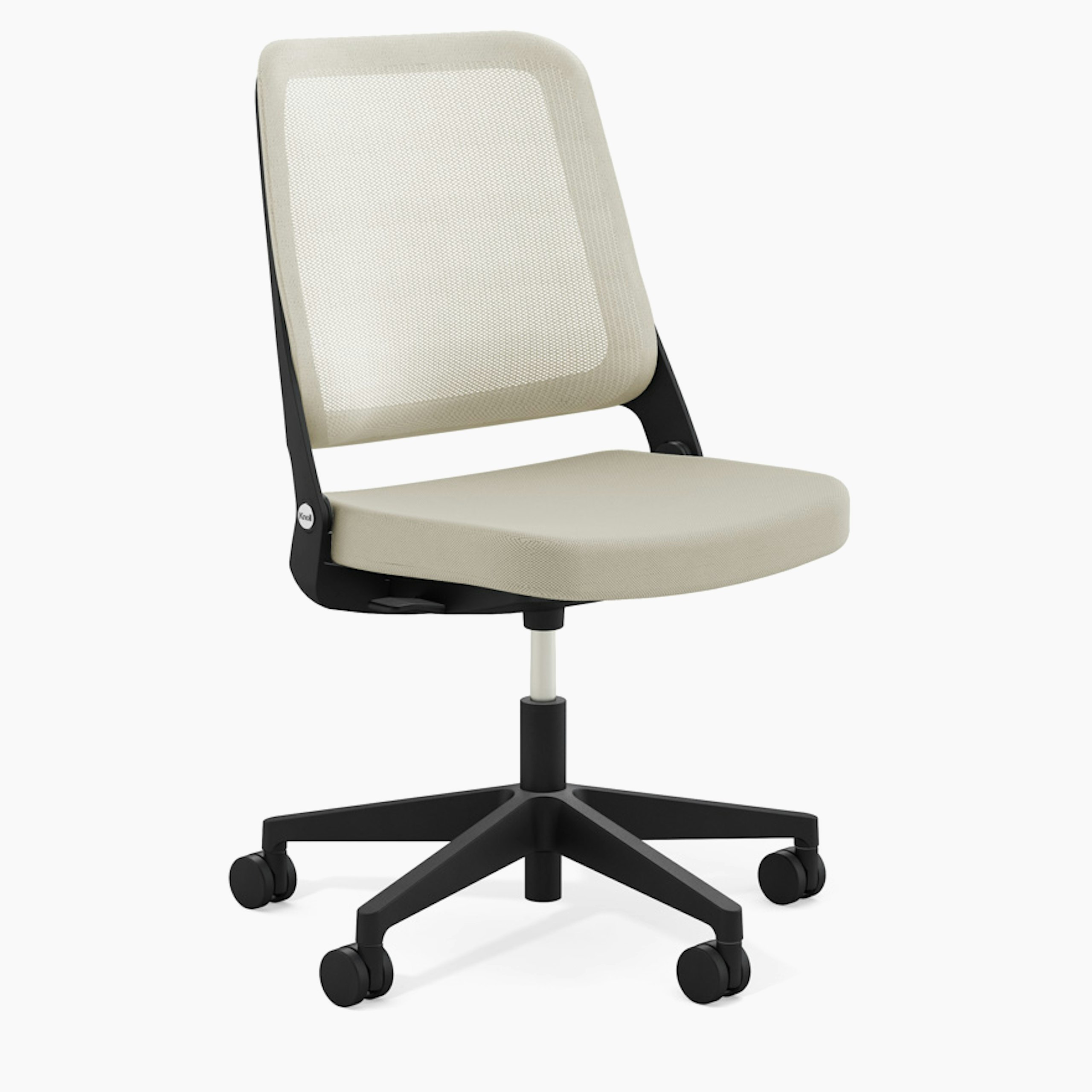 Ollo Chair - Armless, Husk, Husk, Black, Plastic, Soft Casters