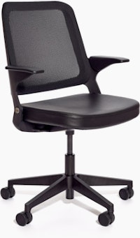 Ollo Light Task Chair with Knit Back, Fixed Arms, 5-Star Plastic Base, Hard Casters